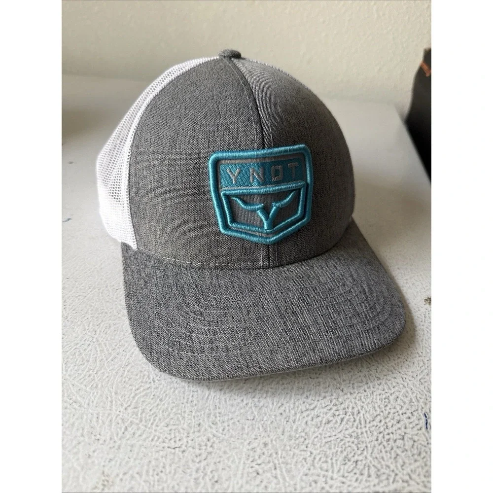 YNOT Hat Mesh CAP Brand Farm & Ranch Adjustable Snapback Gray White